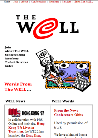 The WELL home page, 1997